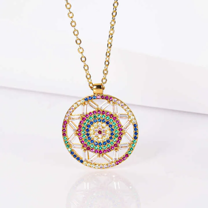قلادة دائرية مطلية بالذهب عيار 18 قيراطًا18k gold plated circle necklace