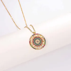 قلادة دائرية مطلية بالذهب عيار 18 قيراطًا18k gold plated circle necklace