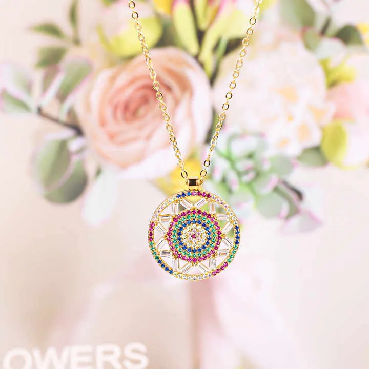 قلادة دائرية مطلية بالذهب عيار 18 قيراطًا18k gold plated circle necklace