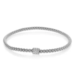 0.19ctw, 18K White Gold Tresore Stretch Bracelet