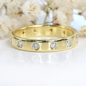 18ct Gold 3.5mm Flat Polished Diamond Wedding Ring