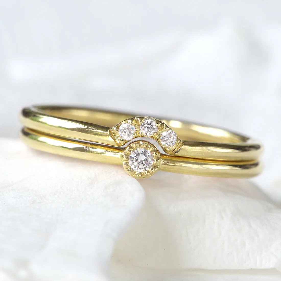 18ct Gold Milgrain Diamond Solitaire Ring