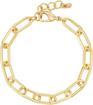 18K Gold Plated Gold Paperclip Bracelet Gold Chain Bracelet for Women Dainty Link Bracelet Gift for Her