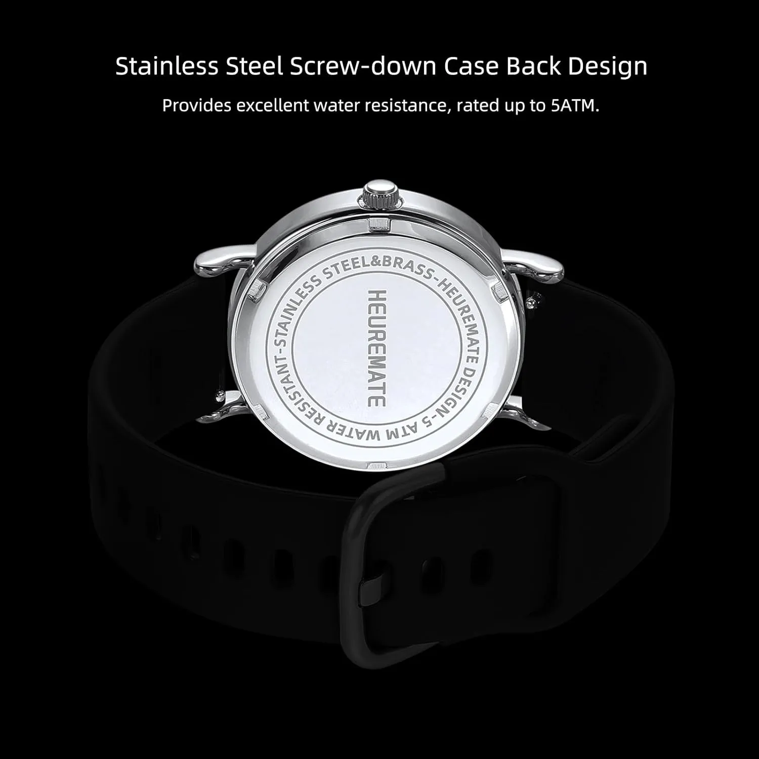 5ATM Waterproof Simple Unisex Analog Watch, Medical Professional Nurse Watch with Luminous Easy-Read Dial, Military Time, 24-Hour Second Hand, Silicone Band for Students, Fashion Women Men