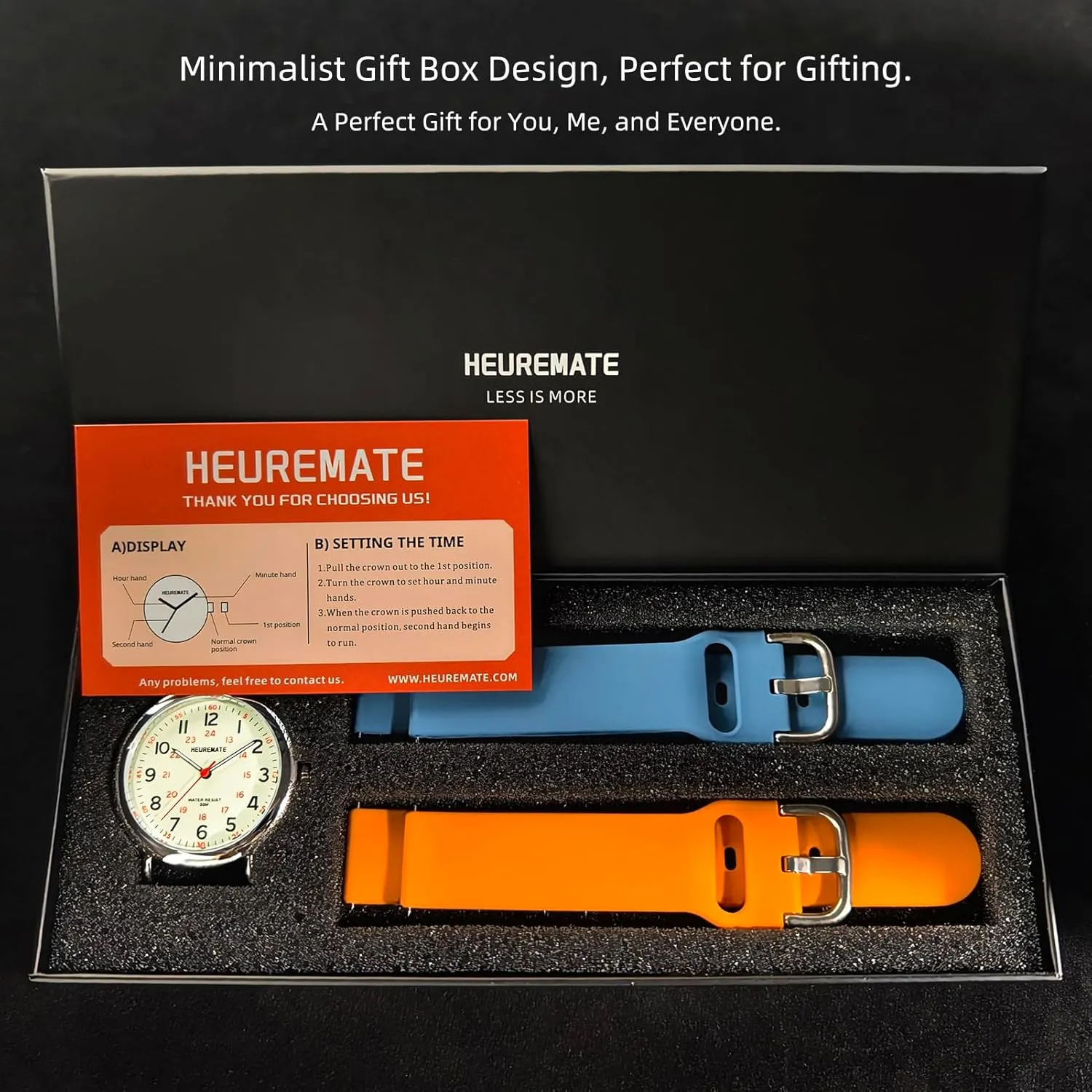 5ATM Waterproof Simple Unisex Analog Watch, Medical Professional Nurse Watch with Luminous Easy-Read Dial, Military Time, 24-Hour Second Hand, Silicone Band for Students, Fashion Women Men