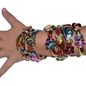 6 x Girls Kids Toddler Shiny Bead Bracelets Wristbands Bangles Childrens Jewelry