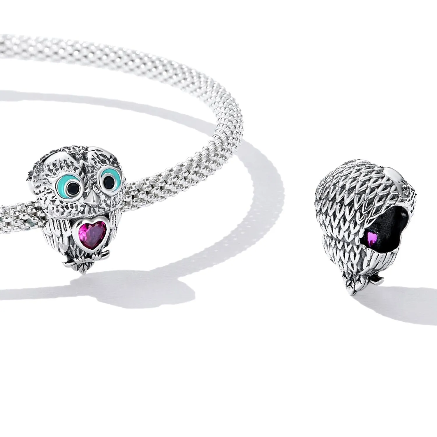 925 Sterling Silver Owl Beads For Diy Bracelets & Necklaces