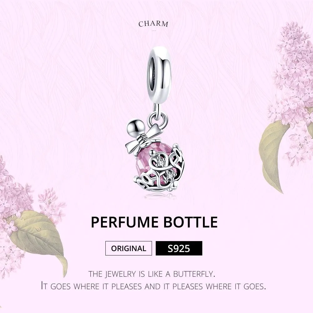 925 Sterling Silver Perfume Bottle Pendant For Diy Bracelets & Necklaces