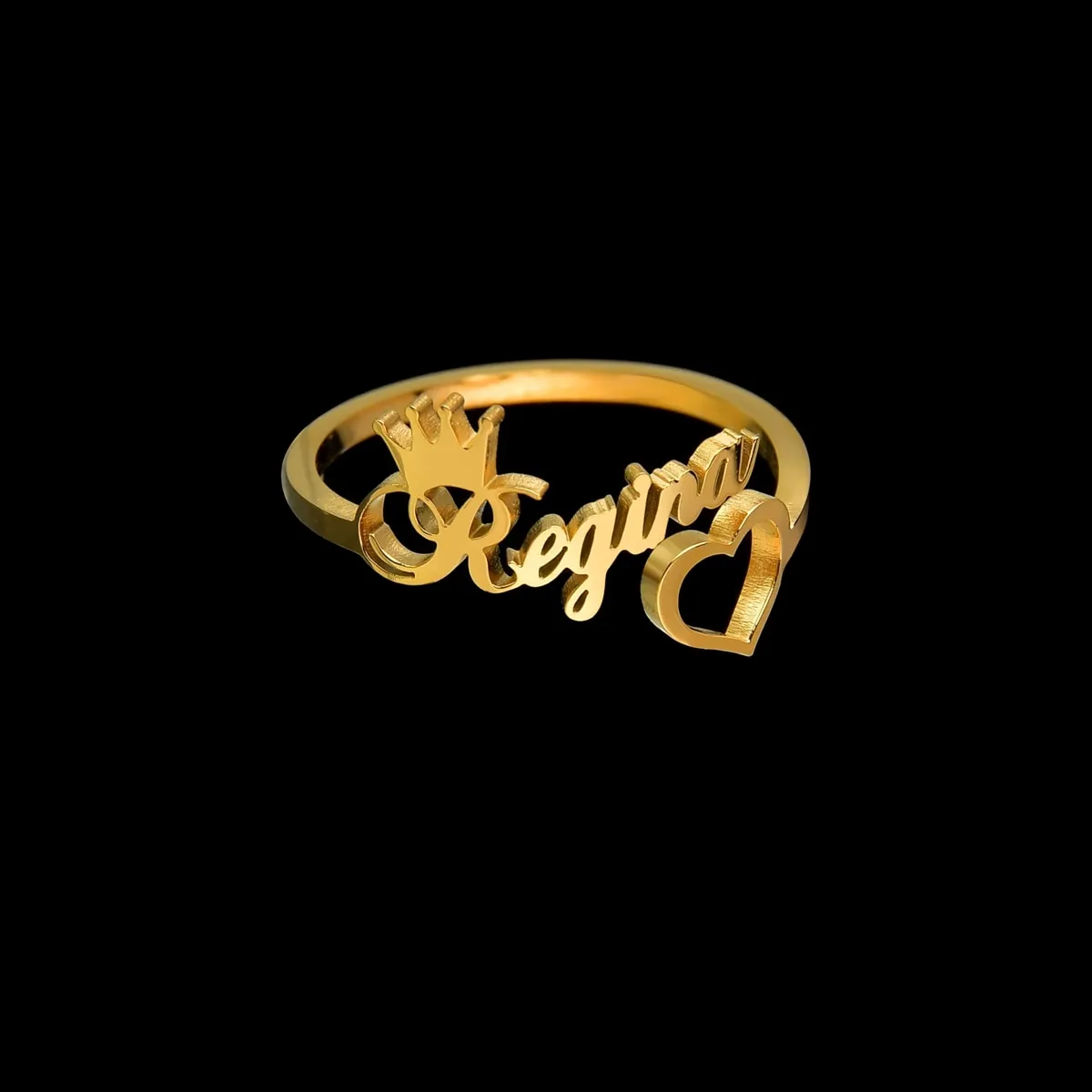 Atoztide Custom Names RingsStainless Steel Adjustable ButterflyOpen Size Wedding Letter Circle for Women Unique JewelryGifts