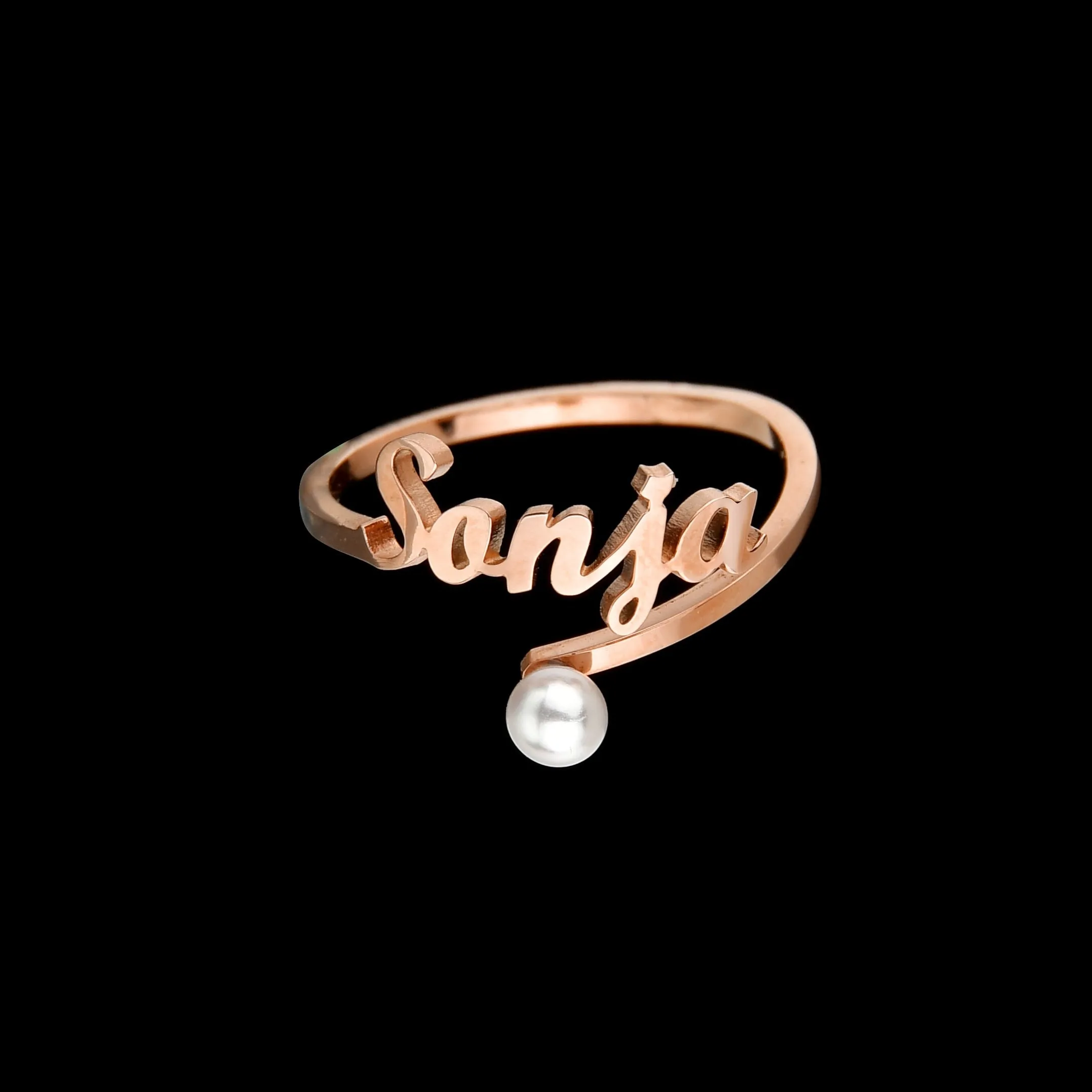 Atoztide Custom Names RingsStainless Steel Adjustable ButterflyOpen Size Wedding Letter Circle for Women Unique JewelryGifts