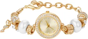 Avaner Women's Rhinestone Bracelet Watches: Gold Slim Strap Small Face Analog Quartz Elegant Dress Wrist Watches for Women Ladies