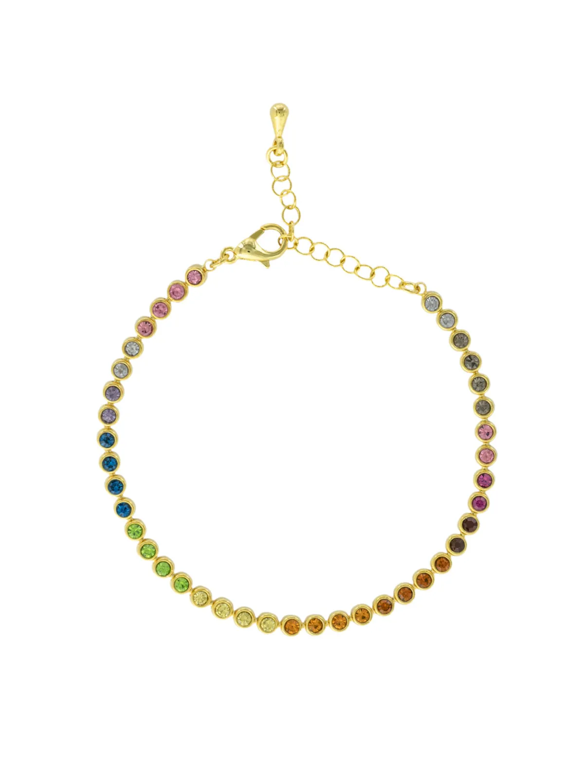 Bezel Set CZ Crystal Bracelet