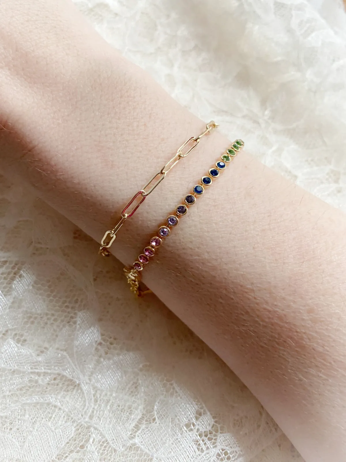 Bezel Set CZ Crystal Bracelet