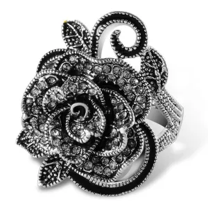 Black Rose Big Vintage Ring