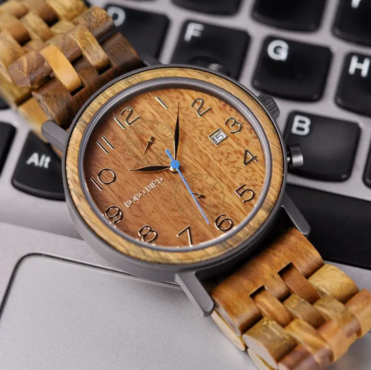 BOBO BIRD VINTAGE NATURAL WOODEN UNISEX WATCHES