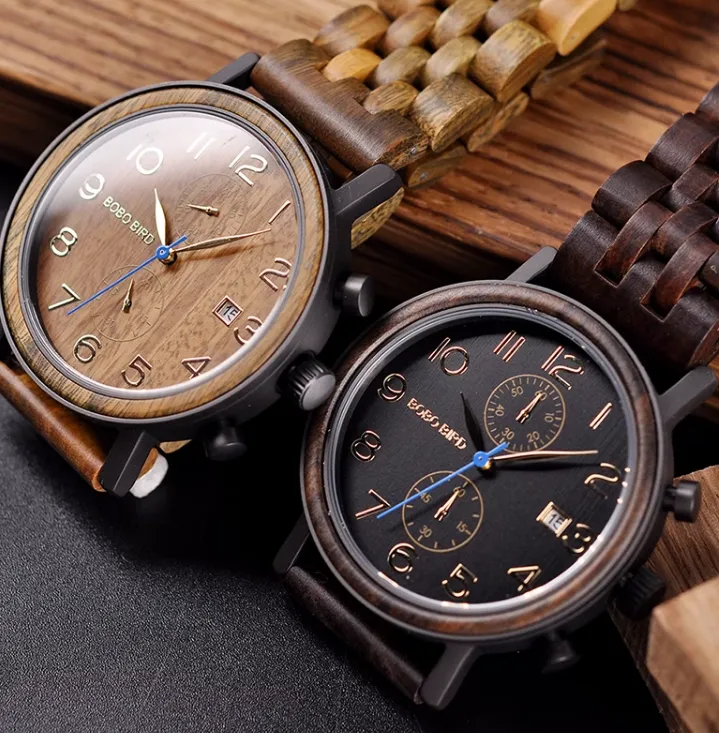 BOBO BIRD VINTAGE NATURAL WOODEN UNISEX WATCHES