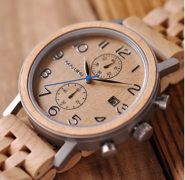 BOBO BIRD VINTAGE NATURAL WOODEN UNISEX WATCHES