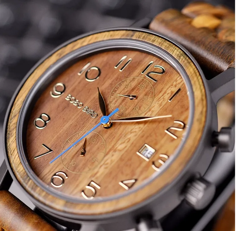 BOBO BIRD VINTAGE NATURAL WOODEN UNISEX WATCHES