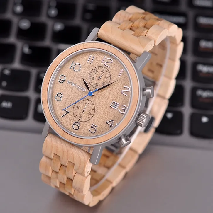 BOBO BIRD VINTAGE NATURAL WOODEN UNISEX WATCHES