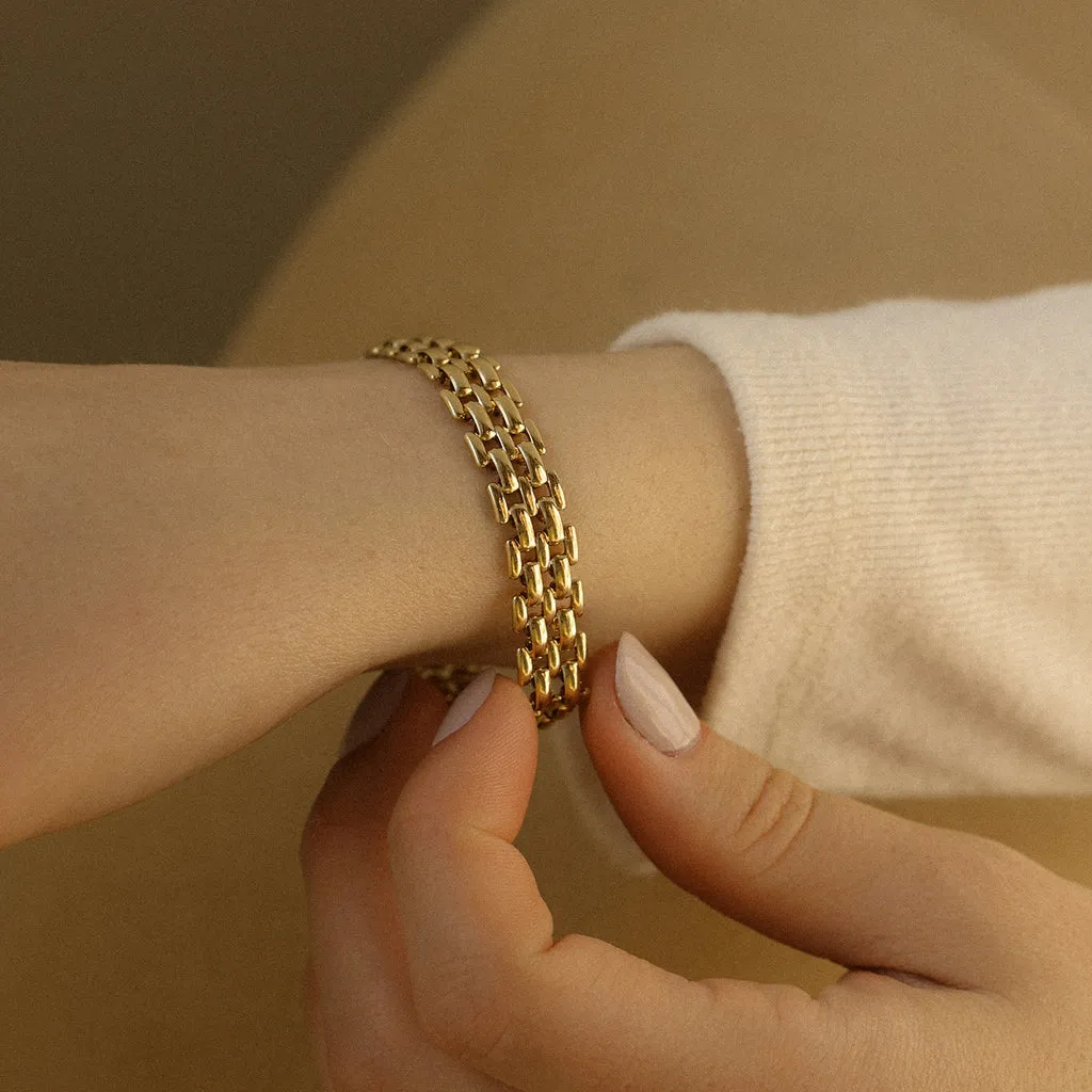 Bold Panther Bracelet | Gold Plated Brass