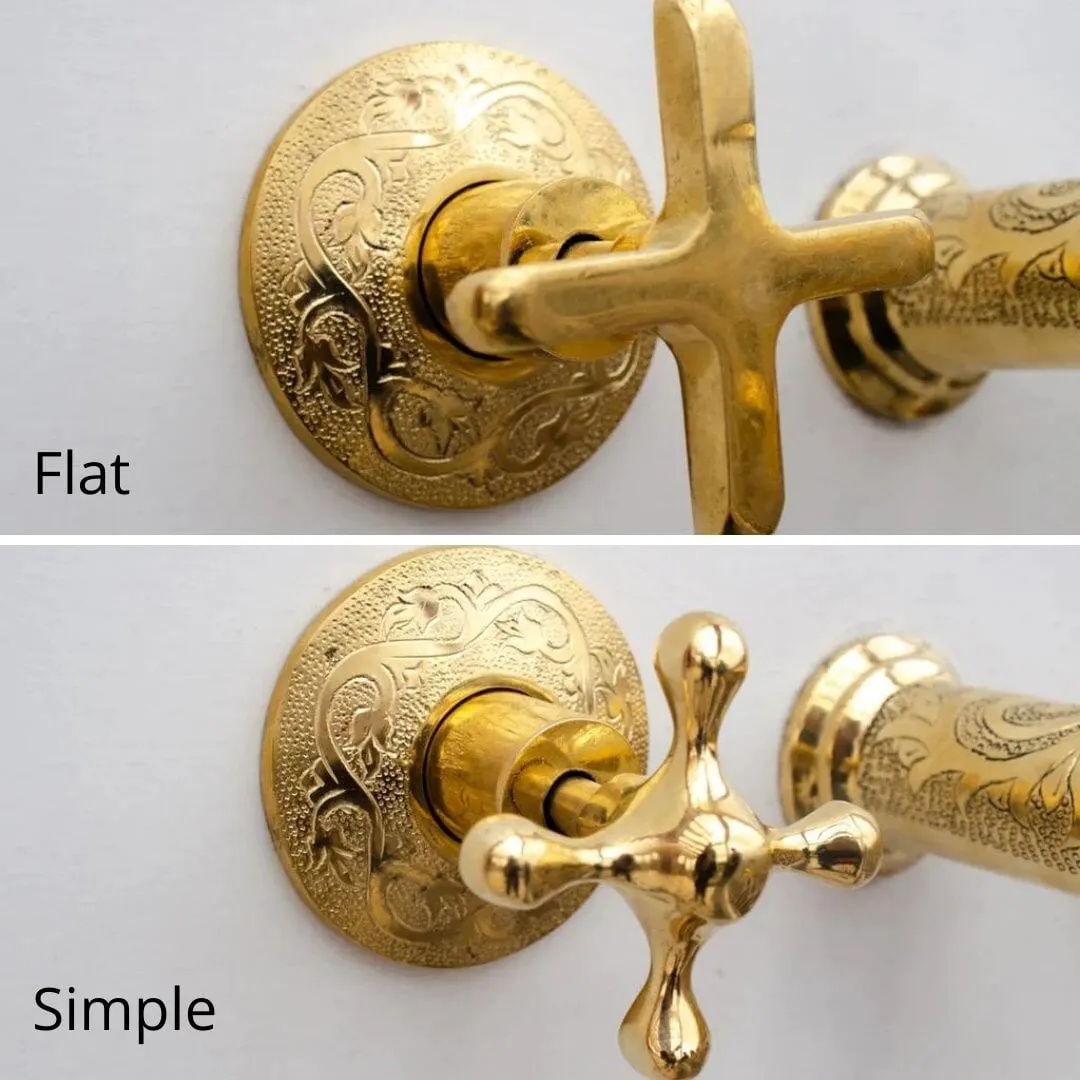 Brass Bathroom Faucet - Antique Brass Wall Mount Faucet
