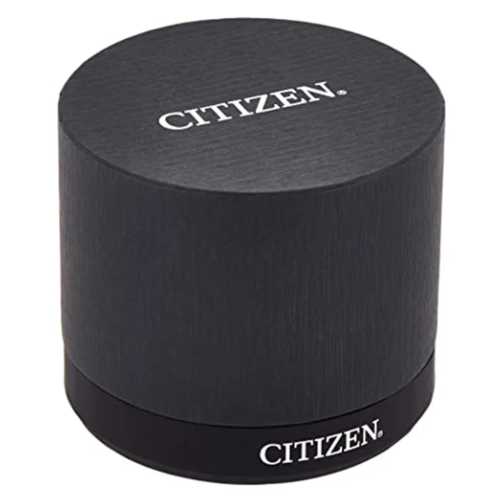 Citizen Mens Eco-Drive Black Dial Brown Leather Band Stainless Steel Wrist Watch - AO9003-08E