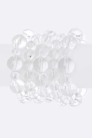 Clear Acrylic Bead Stretch Bracelet Set