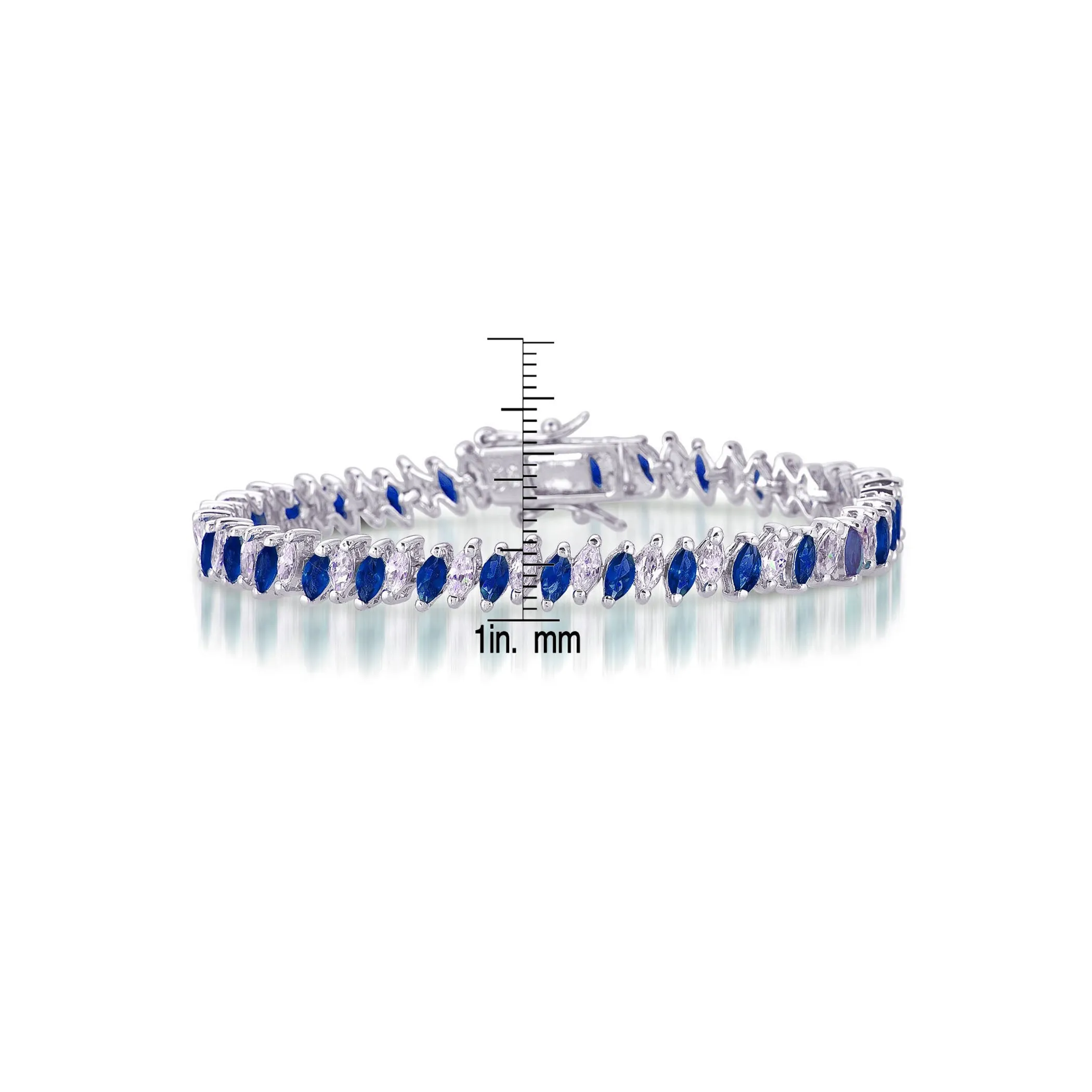 Collette Z Gold Plated Sterling Silver Red Cubic Zirconia Tennis Bracelet