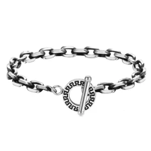 Cuban Link Toggle Clasp Mens Stainless Steel Bracelets