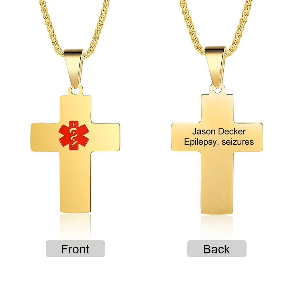 Custom Cross Medical Necklace