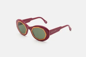 Dark red oversized acetate sunglasses