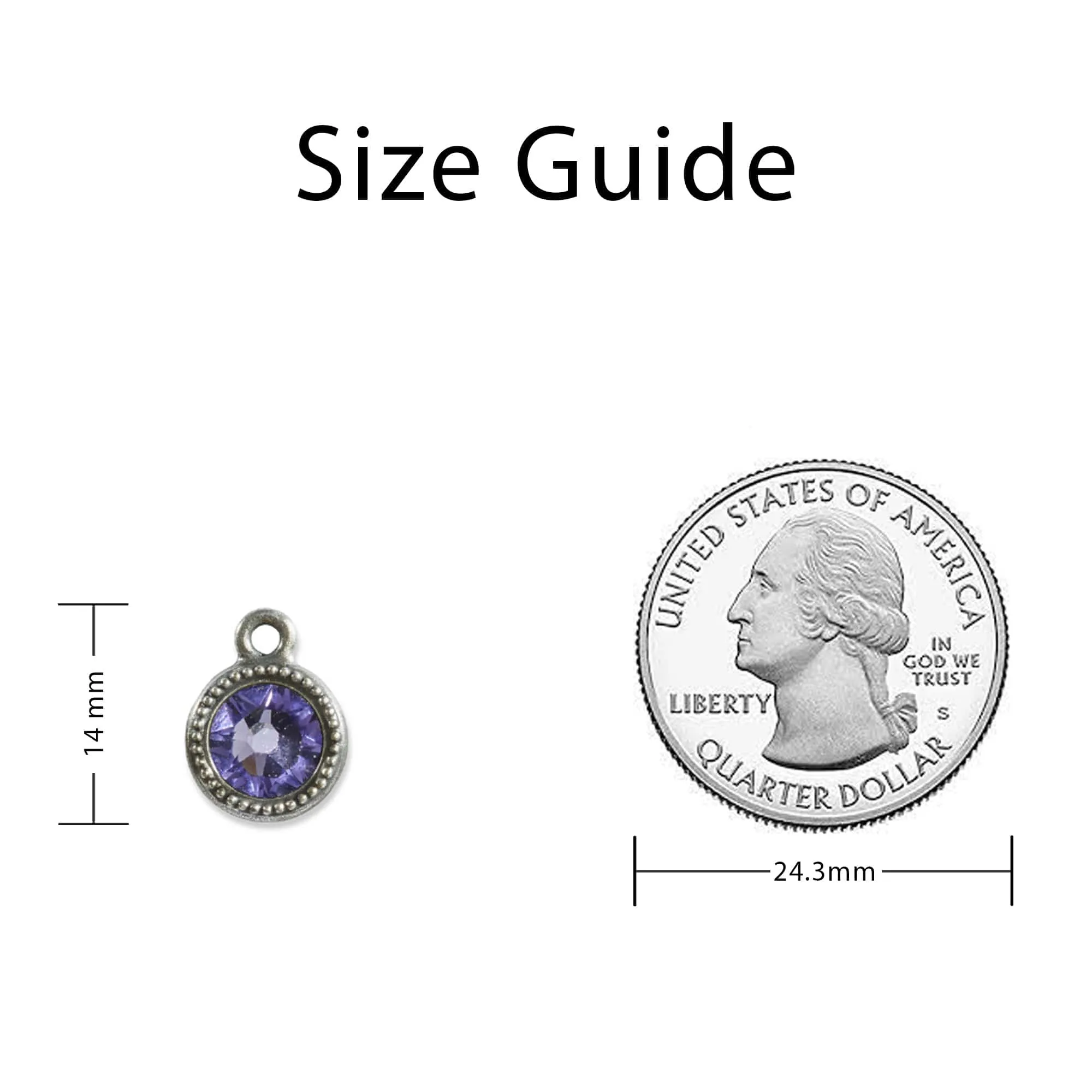 December Birthstone Tanzinite Crystal Charm