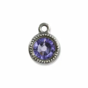 December Birthstone Tanzinite Crystal Charm