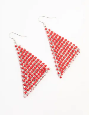 Diamante Chainmail Silver Drop Earrings