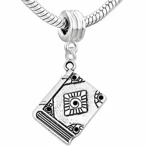 Diary Book Charm Dangle European Bead Compatible for Most European Snake Chain Bracelet
