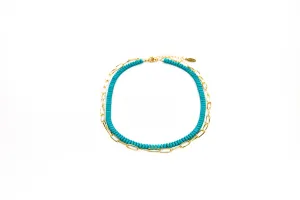 Enamel 16  Colors Baguette & Paperclip Chain Link  Necklace