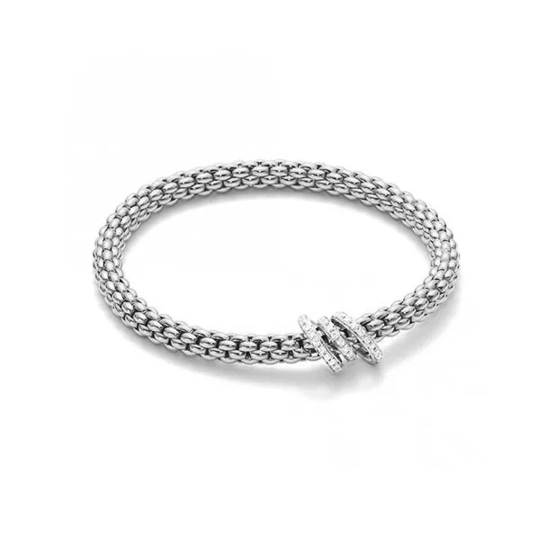 FOPE FLEX’IT SOLO PAVÉ DIAMOND BRACELET IN WHITE GOLD