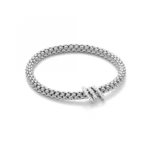 FOPE FLEX’IT SOLO PAVÉ DIAMOND BRACELET IN WHITE GOLD