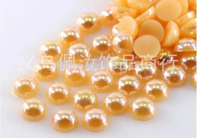 Free Shipping 300Pcs/lot  5mm AB Colors Craft ABS Imitation Pearls Half Round Flatback Pearls Resin Scrapbook Beads Decorate Diy