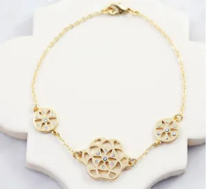 Gold & Crystal Seed of Life Bracelet