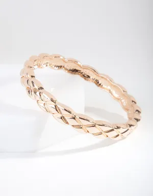 Gold Quilted Texture Bangle