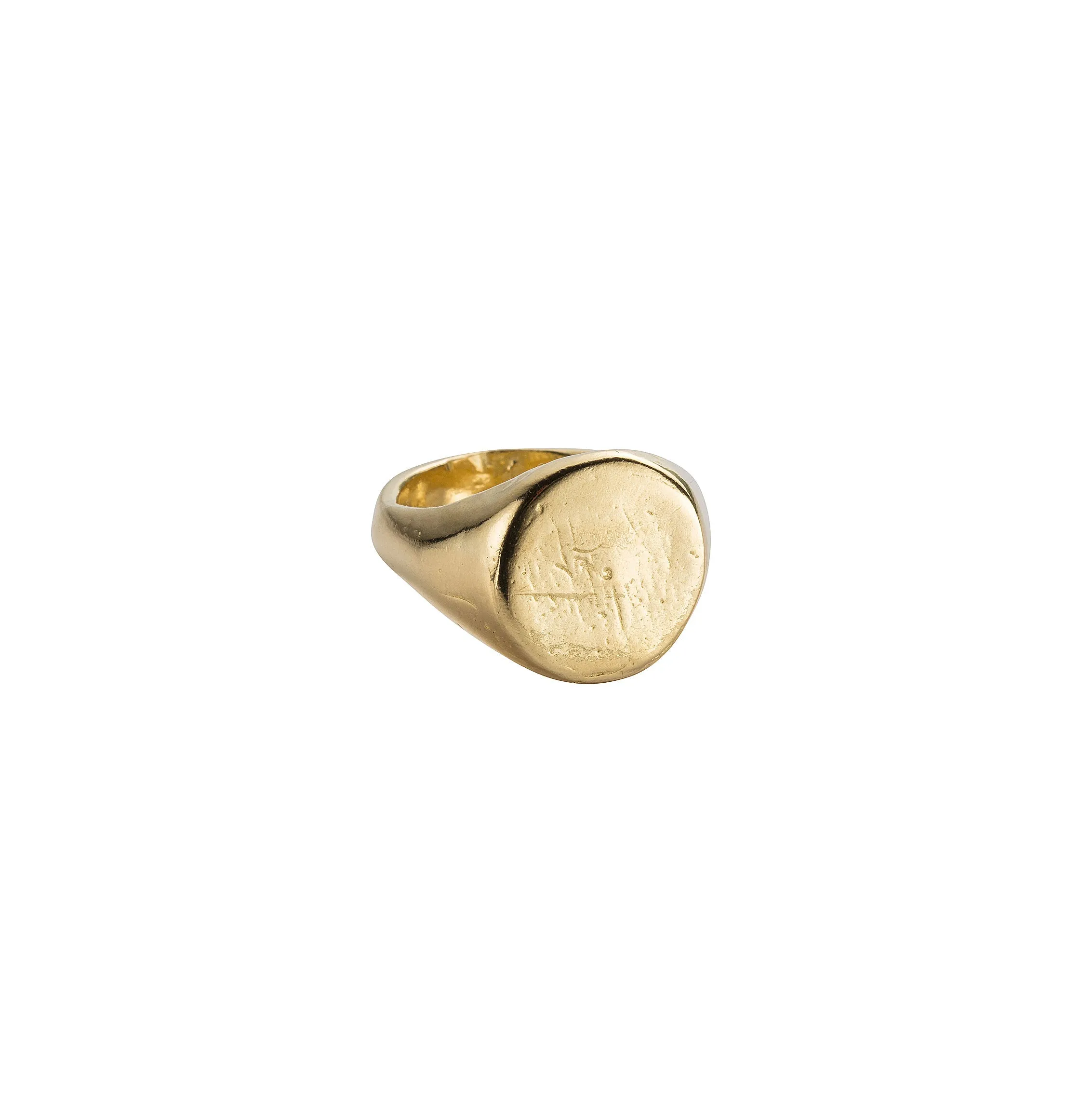 Gold Round Signet Ring