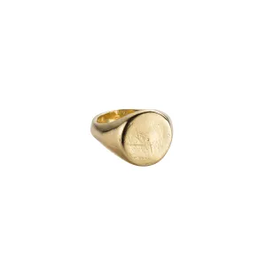 Gold Round Signet Ring