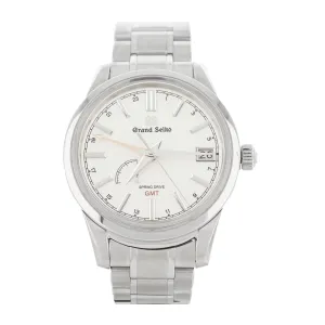 Grand Seiko Elegance GMT Stainless Steel Silver Dial 39mm SBGE269G Full Set