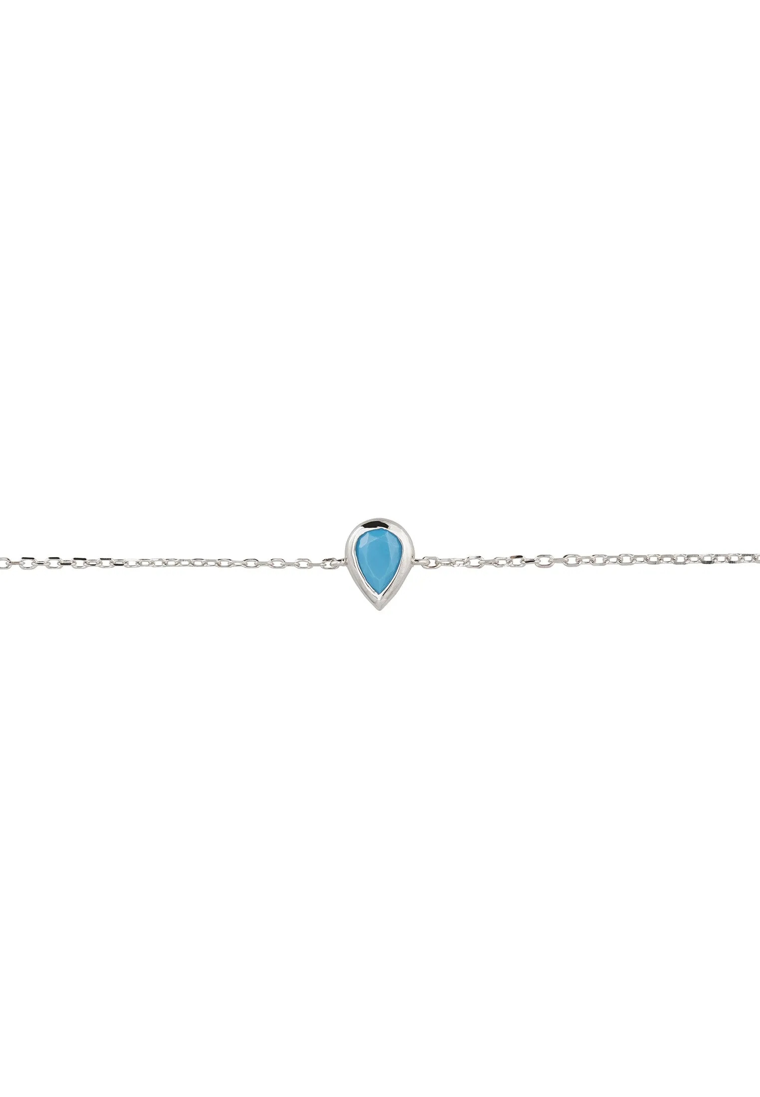 Harriett Mini Teardrop Turquoise Bracelet Silver