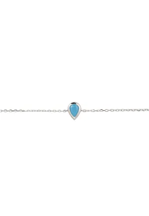 Harriett Mini Teardrop Turquoise Bracelet Silver
