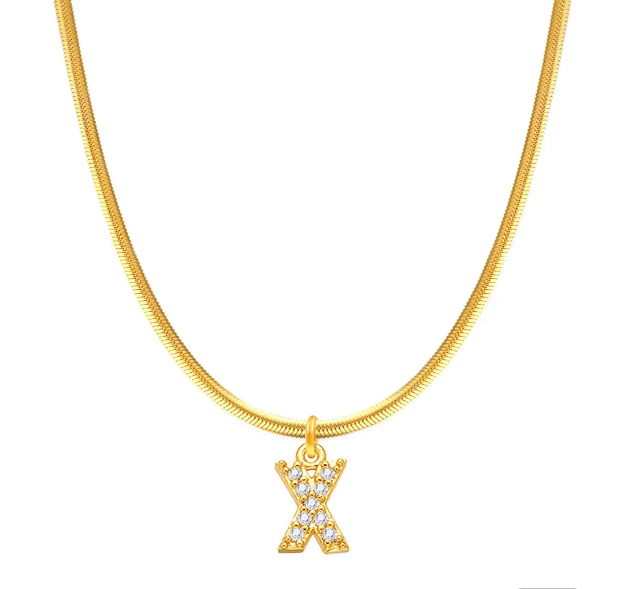 Herringbone Initial Necklace