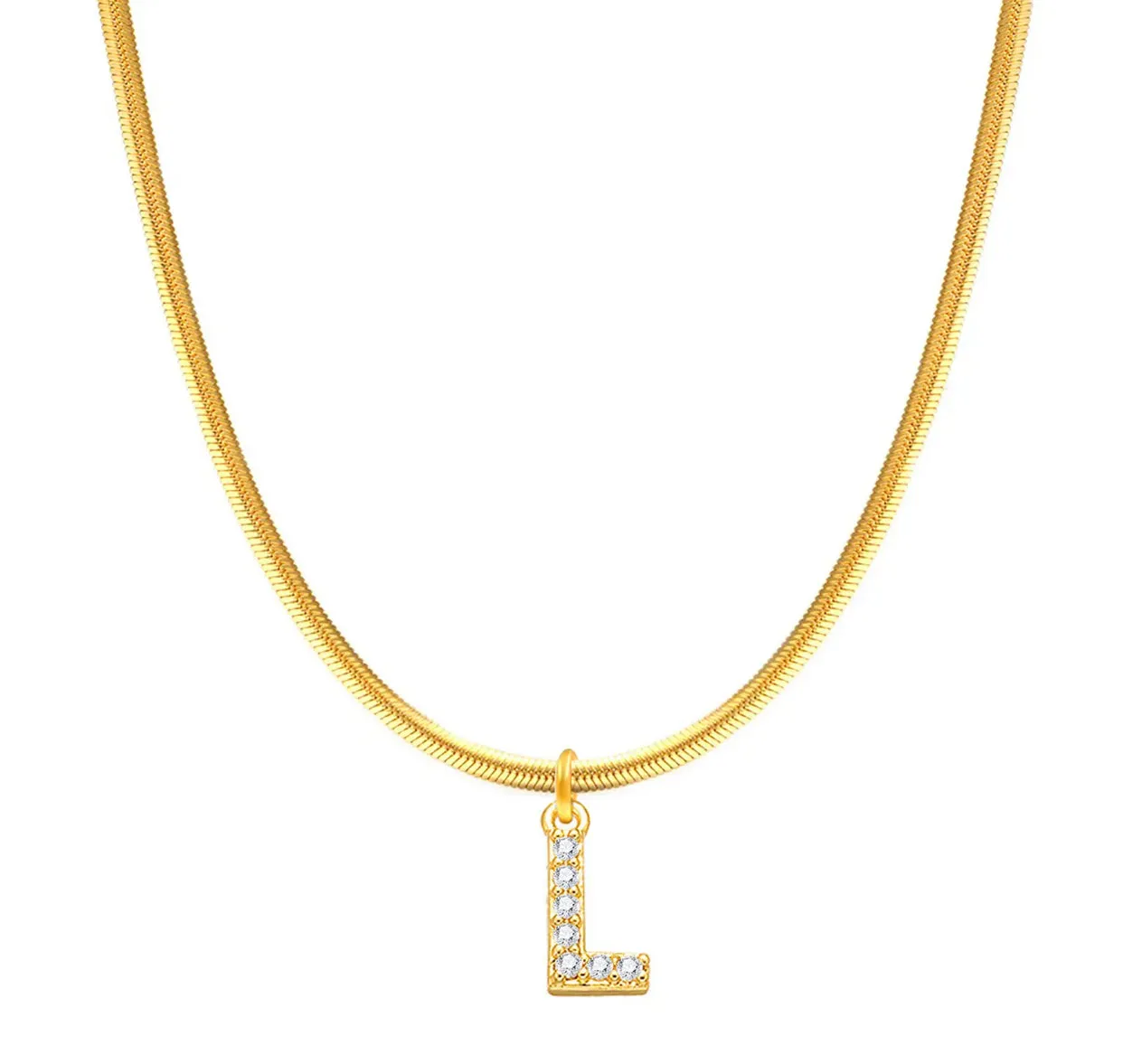 Herringbone Initial Necklace
