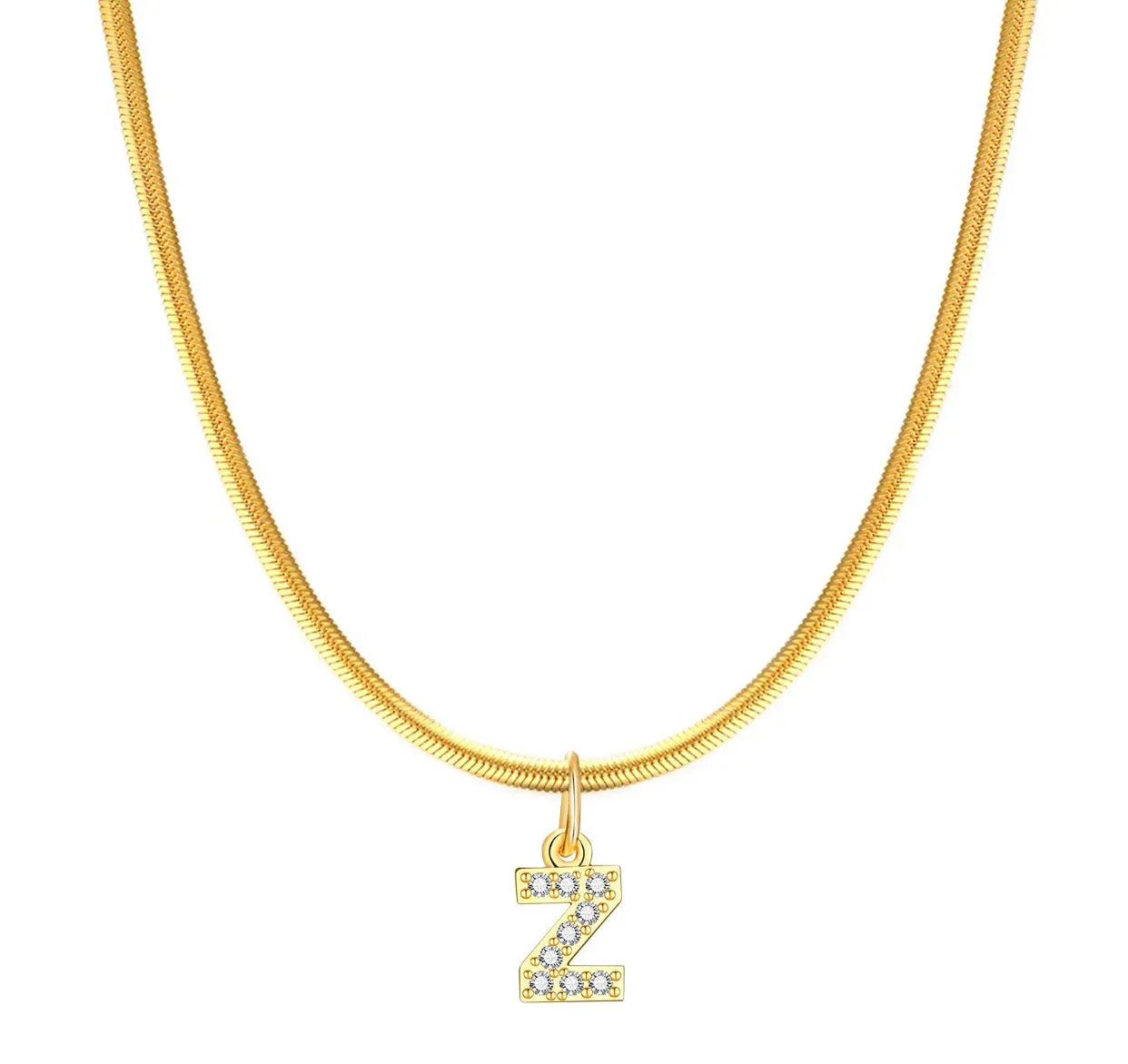 Herringbone Initial Necklace