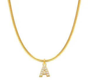 Herringbone Initial Necklace